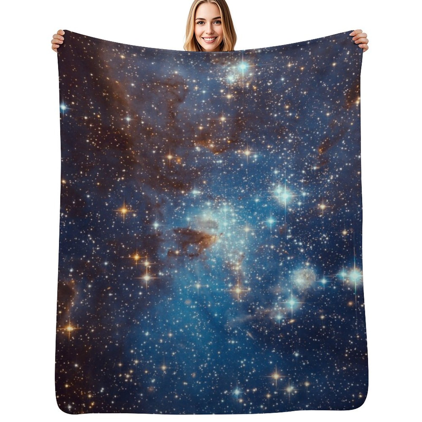 Space Blanket Heavy - ブルーネビュラスターズスペーススローブランケット、ソファや装飾ベッド用、重厚で快適な夏の寝具、移動用寝袋ブランケット