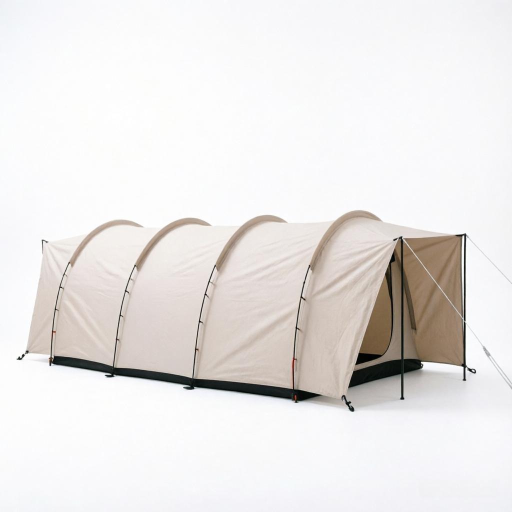 Outdoor Adventure Group - 大型6～8人用トンネル型テント、多部屋設計、防水・防風、家族やグループでのアウトドアキャンプに最適
