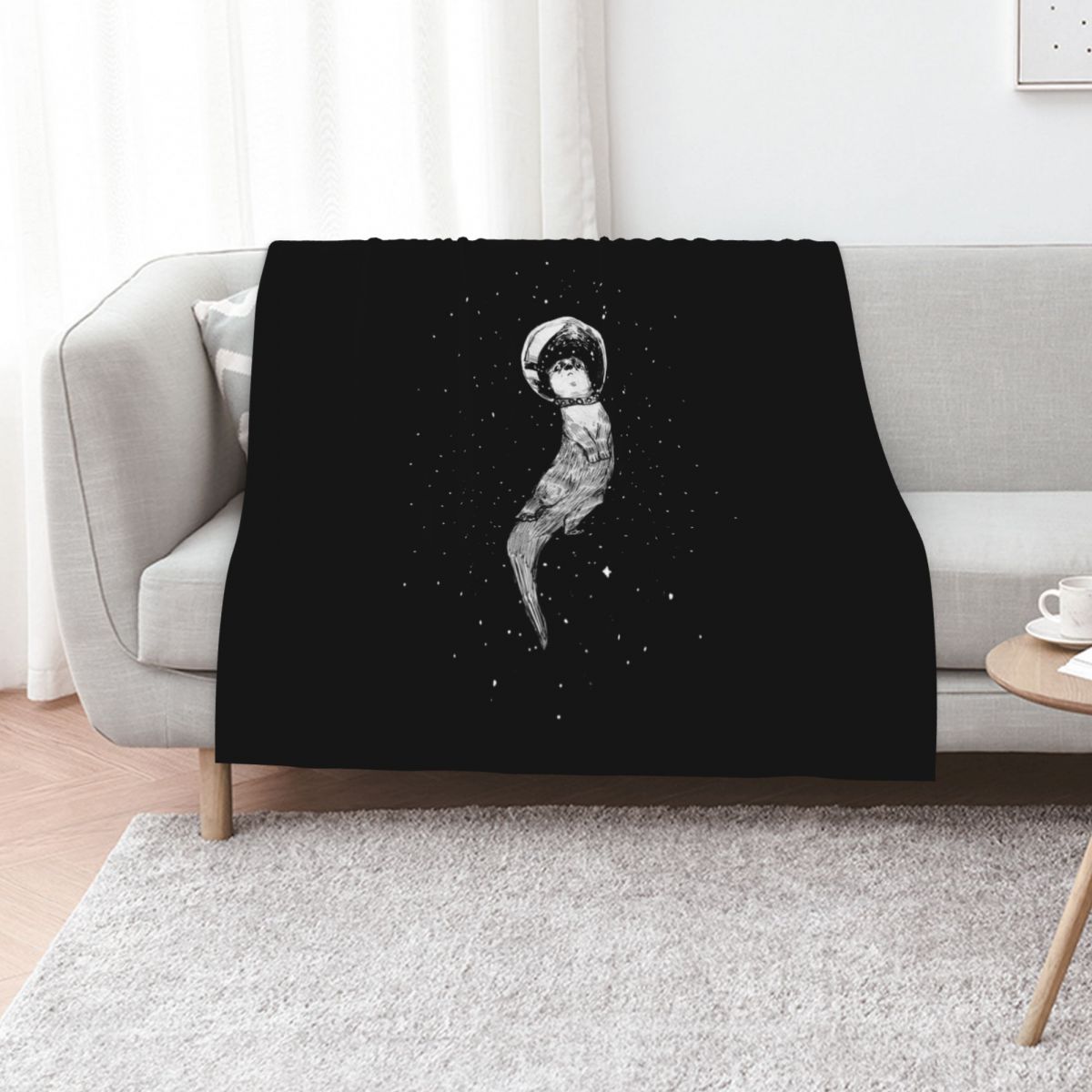 Space Blanket Heavy - オッタースペースの漂流（色鮮やかなものに最適）スローケット、ビーチ用サーマルブランケット、ベッド用、最高に柔らかく、重厚で安眠に最適なコンフォーターブランケット