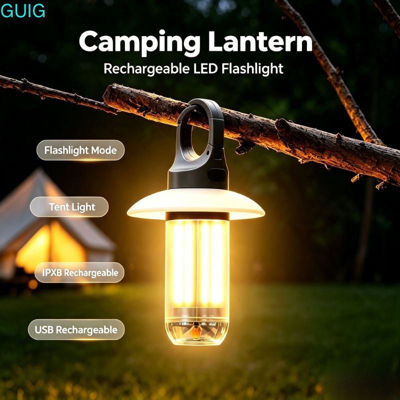 Outdoor Adventure Ni - LED 充電式懐中電灯キャンプランタン 5 モードミニポータブル吊り下げテントランプ防水屋外ハイキング釣り緊急