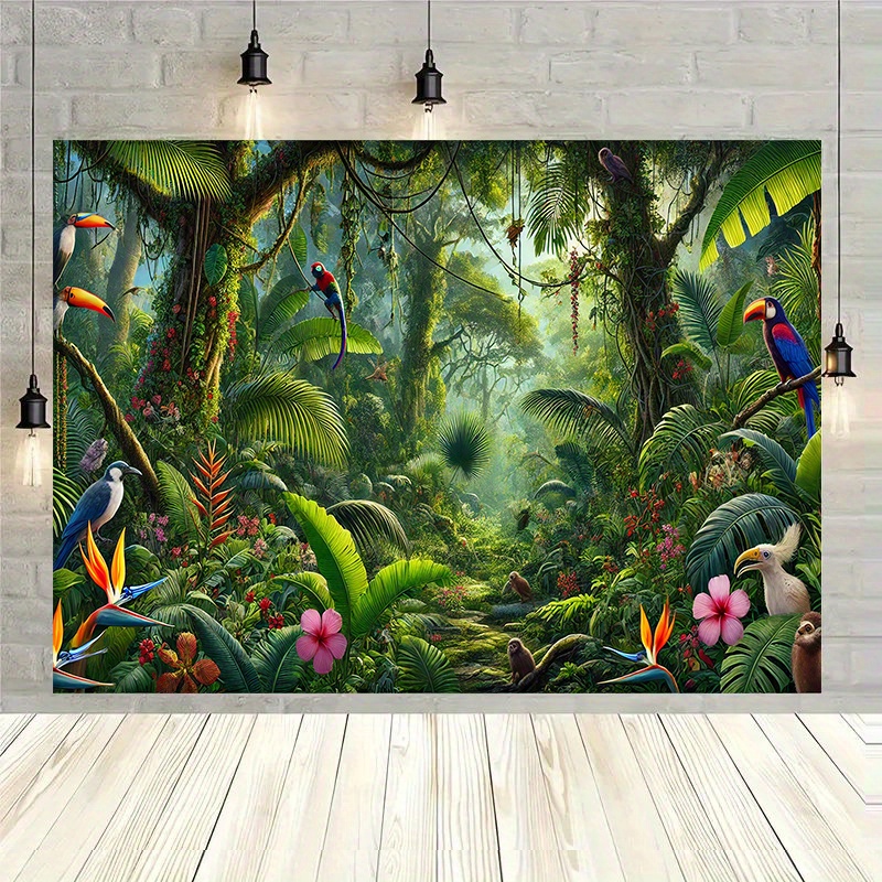 Outdoor Adventure Background - 1pc ジャングルアドベンチャー背景バナー背景装飾、多機能屋外お祝いイベントバナー装飾
