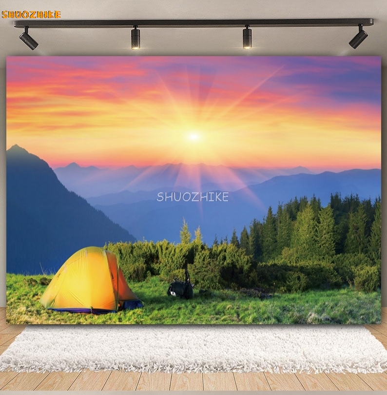 写真、森、キャンプ、テント、焚き火、山、湖、旅行、冒険、赤ち - Outdoor Adventure Background のレビューと価格
