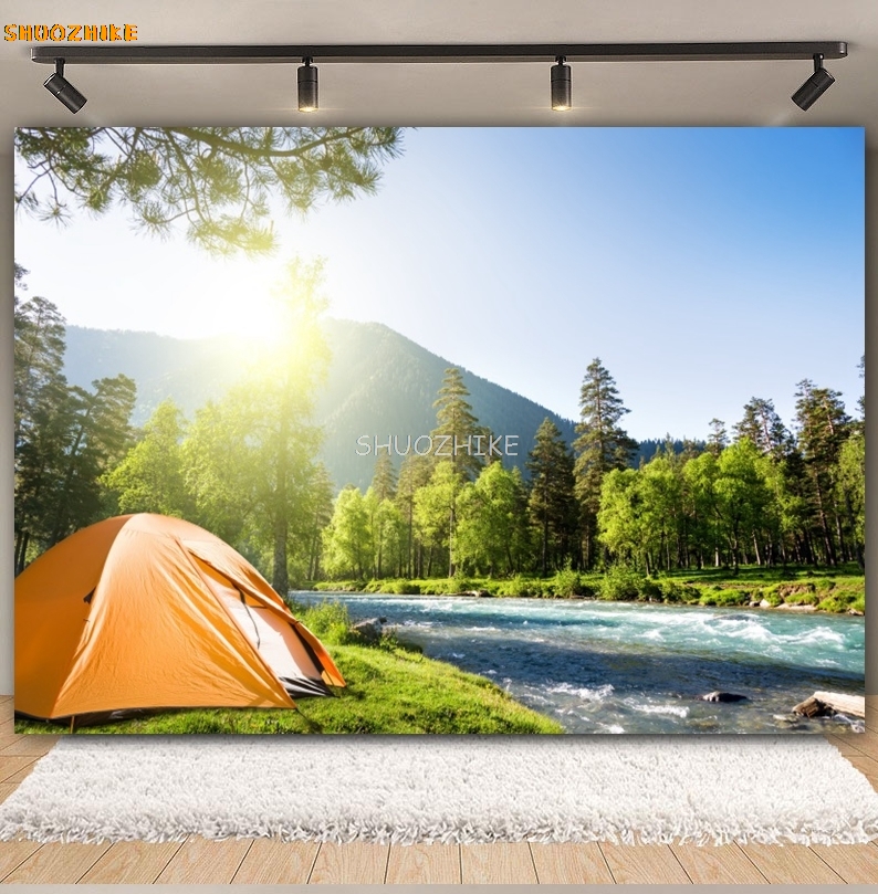 写真、森、キャンプ、テント、焚き火、山、湖、旅行、冒険、赤ち - Outdoor Adventure Background のレビューと価格