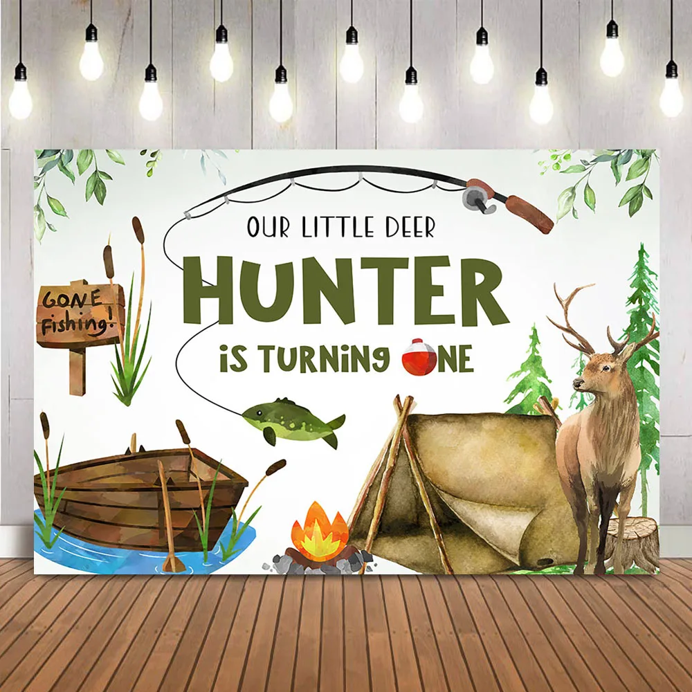 狩猟や釣りのための誕生日の背景,鹿の魚,野外冒険,キャンプ, - Outdoor Adventure Background のレビューと価格