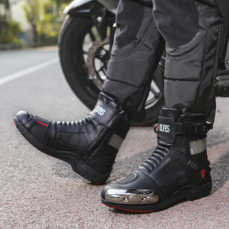 耐摩耗性バイクブーツ、滑り止めアウトドアライディングシューズ - Outdoor Adventure Brands のレビューと価格