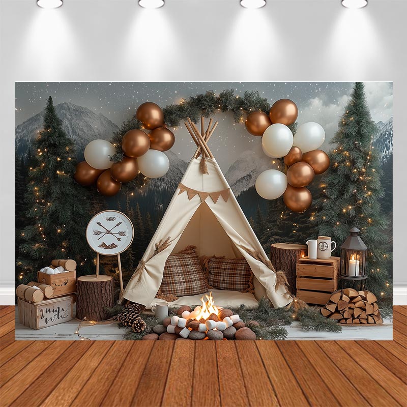 LS ナイトキャンプ写真撮影背景幕 森テント キャンプファイ - Outdoor Adventure Background のレビューと価格