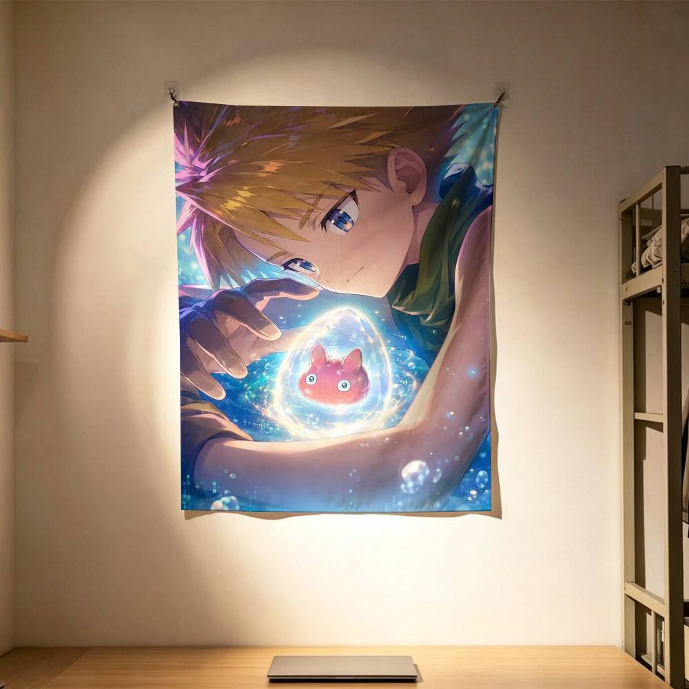 かわいいデジモンアドベンチャーフラグ壁掛け背景アートバナー寝 - Outdoor Adventure Background のレビューと価格