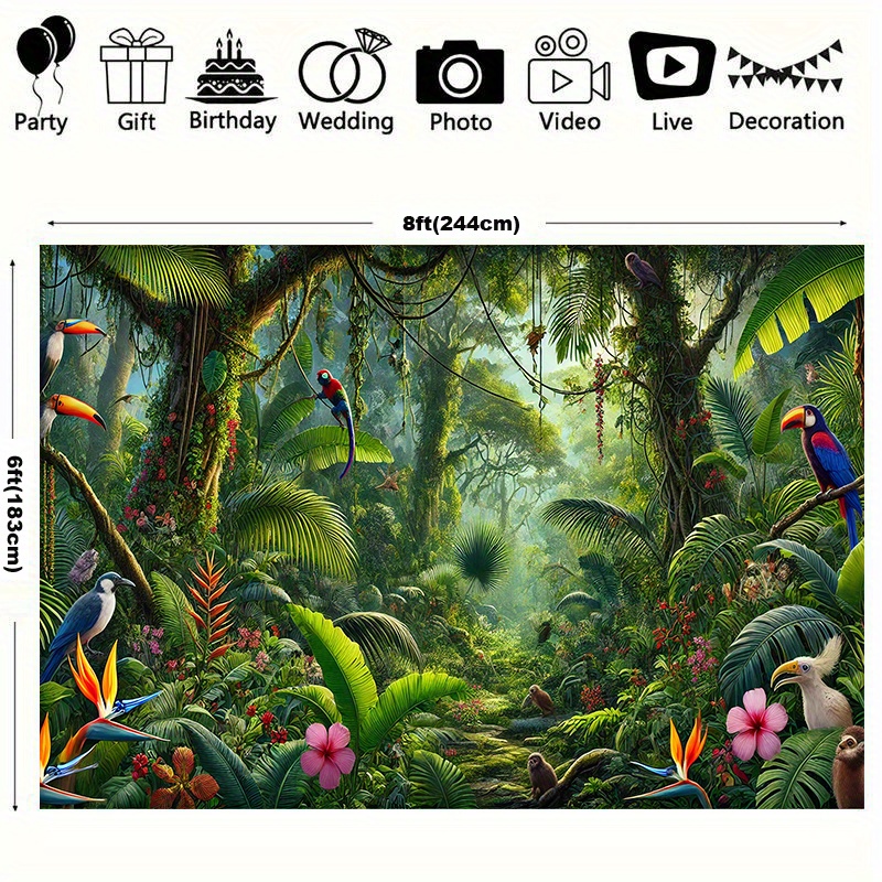 1pc ジャングルアドベンチャー背景バナー背景装飾、多機能屋 - Outdoor Adventure Background のレビューと価格