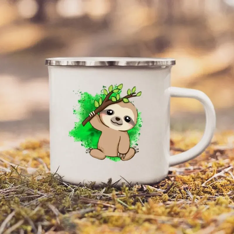 ナマケモノのエナメルコーヒーマグ,イラスト入りアドベンチャー - Outdoor Adventure Festival のレビューと価格